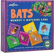 eeBoo: Bats Little Square Memory & Matching Game - 18 Pairs to Match, Childrens Educational Fun, Builds Recognition and Memory Skills, Kids Ages 3+
