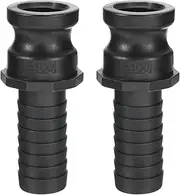 uxcell Poly Cam Lock Fittings, 2 Pcs 1" Part E Male Adapter x Hose End Cam Groove Hose Fittings Polypropylene Cam Lock Fittings, Black