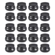 0.7x0.8" Cord Locks, 30 Pack Double Hole Spring End Toggle Stopper, Navy Blue