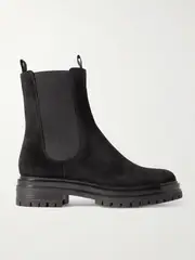 [Gianvito Rossi] Gianvito Rossi - Chester Suede Chelsea Boots - Black - IT42 IT 42 Black
