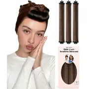 Little Velvet Overnight Curls Blowout 3 Rods Heatless Hair Curler to Sleep in Satin Heatless Curls No Heat Hair Rollers Brown