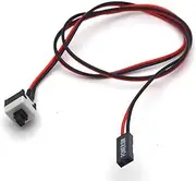 KOSDFOGE 2Pin PC Restarting ATX Computer Chassis Power Switch Motherboard Jumper with Red Black 50cm Wires ABS Material for Gaming Desktop