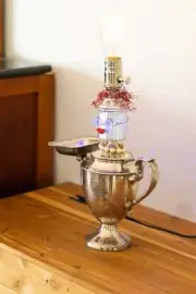 Barts Brilliant - Vintage Coffee Pot with Change Dish Lamp Light