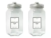12x Glass Jars 1L Metal Lid Food Storage Container Candy Decor Kitchen Canister