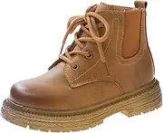 [Egmy] Fashionable Autumn Winter Girls' Boots Flat Bottom Non Slip Side Zipper Warm Comfortable Solid Color Little Girl