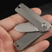 Titanium Handle D2 Blade Keychain Folding EDC Knife Mini Outdoor Camping Knife