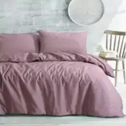 Amson Royale Cotton Dusky Pink Super king Quilt Cover Set with four standard pillowcases