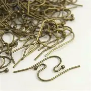 Bronze Antique Brass Plated Minimalist Open Loop Earring Hooks Findings 20 pcs