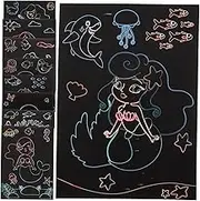 DIY Scratch Painting Book 9 Sheets of Colourful Scratch Drawing Sheets for Children
