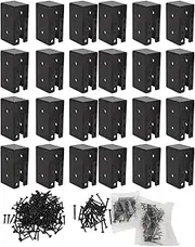 ViaGasaFamido 24 Pcs Concealed Joist Hanger 2x4in Railing Brackets Steel Powder Coated with Screw Pack for Home Garden Outdoor Wood Beam Swing Handrail Fence