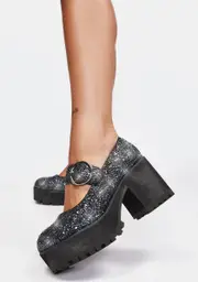 [Trickz N' Treatz] Sparkle Damnation Platform Mary Janes