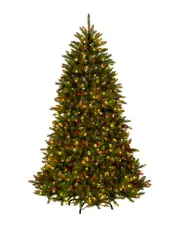 National Tree Company 9ft Dunhill Fir Hinged Tree With 1800 Multi/Clear Spectrum Lights