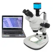 Trinocular Zoom Stereo Microscope with 14MP USB Camera for PCB Inspection and Repair