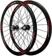[ZECHAO] Road Bicycle Wheel Set,700c*25-45C Tire Disc/V/C Brake Double Wall Aluminium Alloy Rims 40MM Flat Spoke 12 Speed for Off Road Bike Wheelset