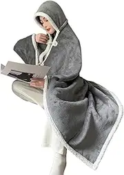 [Generic] Wearable Blanket, Wearable Hooded Blanket Wrap Cape, Cozy Plush Cloak Blankets Wrap Blanket for Women, Family, Friends