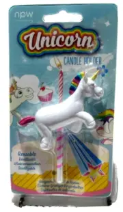 4X Unicorn Cake Topper Rainbow Mane Candle Holder NPR Reusable Cupcake