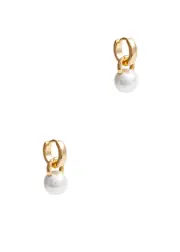 Kenneth Jay Lane Faux Pearl Hoop Earrings - One Size One Size