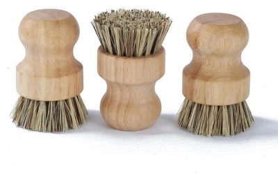 Bamboo Dish Brush Kitchen Coconut Palm Pot Brush Bristles Bamboo Dish Scrub Brus
