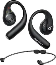 Soundcore by Anker AeroFit Pro Open-Ear Headphones, Ultra Comfort, Secure Fit, Ergonomic Design, Rich Sound with LDAC, Bluetooth 5.3, IPX5 Water-Resistant, 46H Playtime, App Control (Dynamic Black)