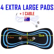 PainPod TENS EMS compatible ELECTRODE PADS CABLE WIRE LEAD + 4 EXTRA LARGE PADS