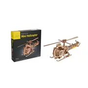 Ugears Mini Helicopter 1:40 Scale Wooden Puzzle DIY Toy 25x29.5cm 14y+
