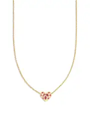 Kendra Scott Holland 14K Gold Plated Mixed Cut Stone Heart Pendant Necklace, 19