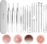 Pimple Popper Tool Kit, Skin Tag Removal Kit, 15 Pcs Blackhead Pore Extractor with Box for Quick and Easy Removal of Pimples, Blackheads, Zit Removing, Forehead, Facial and Nose