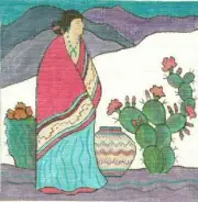 Needlepoint Handpainted Sundance Designs Evening Walk 8x8