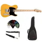 Fender Squire Sonic Telecaster Electric Guitar, Butterscotch Blonde Kit