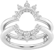 [Generic] Customize Jewel 1.0 Ct.tw Pear & Round Cut Moissanite Prong Set Engagement Ring Insert Enhancer In 14K White Yellow Rose Gold,DEF-VVS/VS, Medium, Moissanite Gold Gemstone, Moissanite