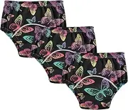 Baby Boys Potty Training Panties Reusable Nighttime Training Pants Training Panties for Toddler Girls 4T Retro Rainbow Butterfly Black