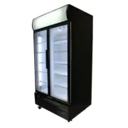 Bromic GM1000LB LED ECO Black Glass Door Chiller w/Lightbox - 1000 Litre **
