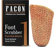 Facón Pumice Stone Exfoliating Foot Scrubber with 2 sides - 100% Pure Natural Terra Cotta - Removes Calluses & Dead Skin (The Commander)
