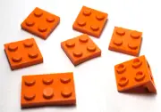 Lego - Lot of 7 - Plate 2 x 3, 2 x 2, Bracket 1 x 2 - 2 x 2 Inverted