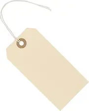 Premium Manila Tags with String - Box of 200 Tags #5-4.75” x 2.375" - 13pt Paper Tags for Labeling with Reinforced Eyelet and String Attached