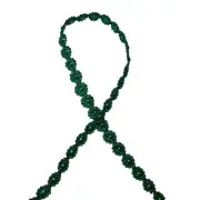 10yd green Flower Plastic Pearl Bead String Wedding Trim Scrapbook Craft 1cm