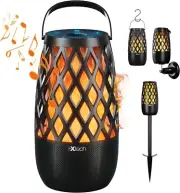 IXTECH Outdoor Bluetooth Speaker Waterproof Wireless with LED Flame Light,Hook