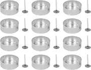 100pcs Aluminum Tea Light Candle Cup Holders with 100pcs Wicks, Round Shaped Tealight Cups Containers for DIY Candle Making