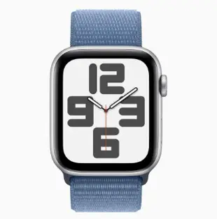 Apple Watch S9 GPS版 45mm銀色鋁金屬錶殼配冬藍色運動型錶環(MR9F3TA/A)