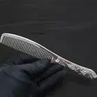 Pure S999 Fine Silver 999 Comb Flower Fish Healthy Hair Comb 56-57g 7.28inch
