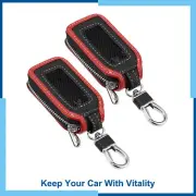 Universal Pack (2) Car Key Case Faux Leather Zipper Multifunctional Fob Key Case