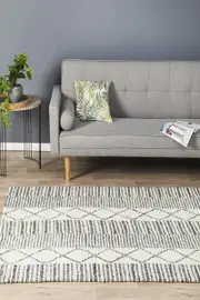 Rug Culture Grey Handmade New Zealand Wool Blend Scandi Flatwoven Rug