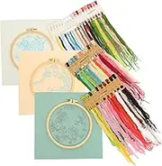 VILLFUL 3 Sets Decorative Embroidery Kits for Beginners Craft Sewing Kit with Bird and Flower Patterns for DIY Projects and Craft Classes