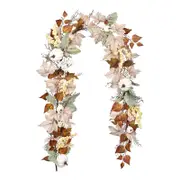 Catzon 1.8m Maple Leaf Garland with Fruit Hanging Vine Decor for Autumn