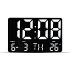 LED Digital Wall Clock Table Clock Date Day Temperature Display with Remote