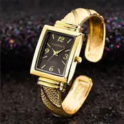 Women Watch 2022 Stylish Luxury Rectangle Quartz Rose Gold Bracelet Silver Wrist Watches Stainless Steel Clock Relogio Feminino Gold Black
