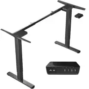 VIVO Black Electric Stand Up Dual Motor Desk Frame, Height Adjustable Legs