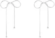 [Generic] Bow Dangle Earrings Drops for Women Girls Bowknot Drop Earrings Studs Tassel Long Earrings