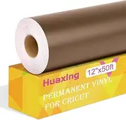 Huaxing Matte Brown Permanent Vinyl Roll, 12" x 50FT, Self Adhesive for Cricut, Silhouette, Craft Die Cutters, Signs, Indoor & Outdoor Use