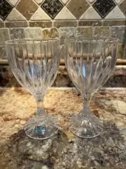 NEW SET OF 2. MIKASA CRYSTAL PARK LANE 6 3/4" WATER GOBLETS / WINE GLASS